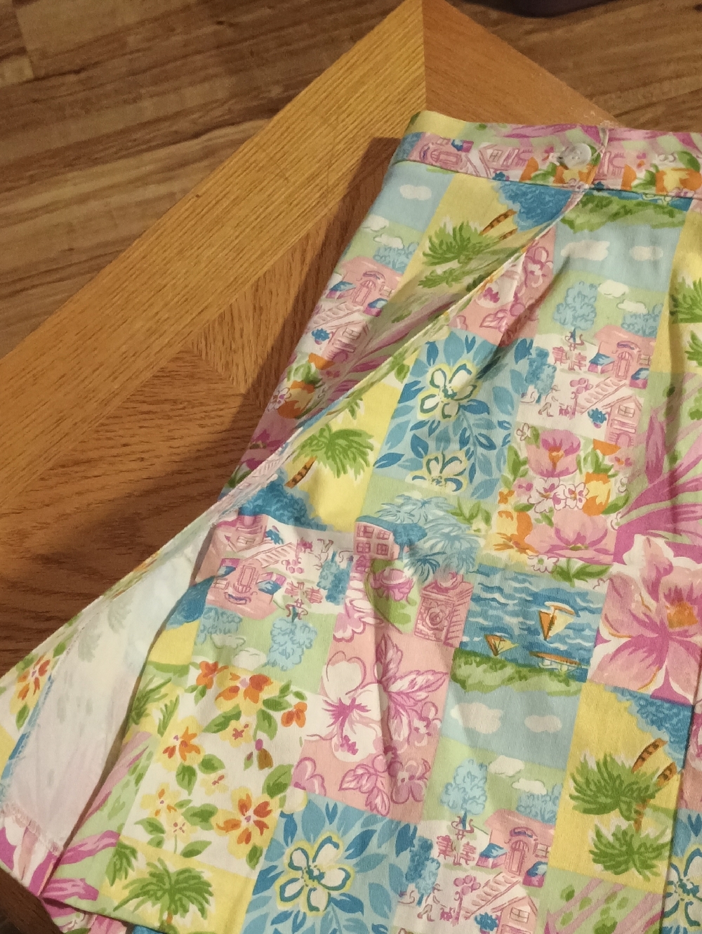 VINTAGE PASTEL BRIGGS NY SZ 14 SUMMER SKORT W/ DESIGN - Picture 6 of 9